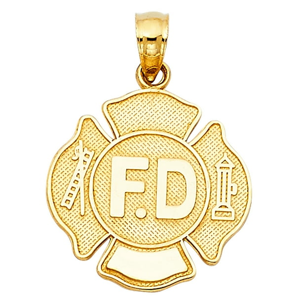 Silver Yellow Plated Fire Department Charm 17mm Silver Yellow Plated Fire Department Charm 17mm